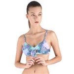 Leaves Glitter Background Winter Tie Up Cut Bikini Top