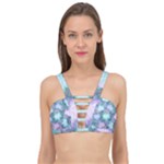 Leaves Glitter Background Winter Cage Up Bikini Top