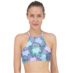 Leaves Glitter Background Winter Halter Bikini Top
