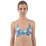 Leaves Glitter Background Winter Wrap Around Bikini Top