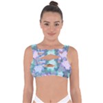Leaves Glitter Background Winter Bandaged Up Bikini Top