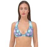 Leaves Glitter Background Winter Double Strap Halter Bikini Top