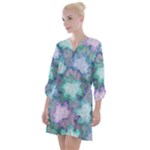 Leaves Glitter Background Winter Open Neck Shift Dress