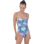 Leaves Glitter Background Winter Tie Strap One Piece Swimsuit