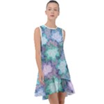 Leaves Glitter Background Winter Frill Swing Dress