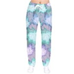 Leaves Glitter Background Winter Women Velvet Drawstring Pants