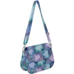 Leaves Glitter Background Winter Saddle Handbag