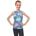 Leaves Glitter Background Winter Kids  Sleeveless Polo T-Shirt