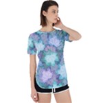 Leaves Glitter Background Winter Perpetual Short Sleeve T-Shirt