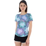 Leaves Glitter Background Winter Back Cut Out Sport T-Shirt