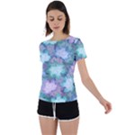 Leaves Glitter Background Winter Back Circle Cutout Sports T-Shirt