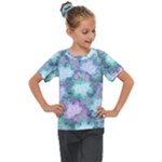 Leaves Glitter Background Winter Kids  Mesh Piece T-Shirt