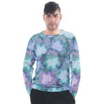 Leaves Glitter Background Winter Men s Long Sleeve Raglan T-Shirt