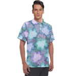 Leaves Glitter Background Winter Men s Polo T-Shirt