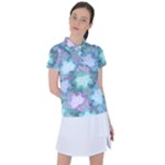 Leaves Glitter Background Winter Women s Polo T-Shirt