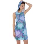 Leaves Glitter Background Winter Racer Back Hoodie Dress