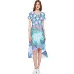 Leaves Glitter Background Winter High Low Boho Dress