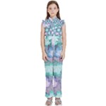 Leaves Glitter Background Winter Kids  Sleeveless Ruffle Edge Band Collar Chiffon One Piece