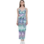 Leaves Glitter Background Winter V-Neck Camisole Jumpsuit