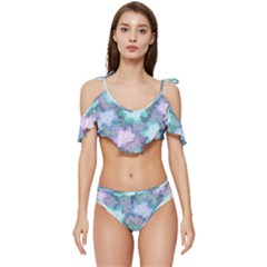 Ruffle Edge Tie Up Bikini Set	 