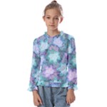 Leaves Glitter Background Winter Kids  Frill Detail T-Shirt