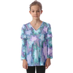 Kids  V Neck Casual Top 