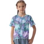 Leaves Glitter Background Winter Kids  Cuff Sleeve Scrunch Bottom T-Shirt