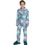 Leaves Glitter Background Winter Kids  Long Sleeve Velvet Pajamas Set