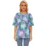 Leaves Glitter Background Winter Oversized Basic T-Shirt