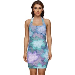 Sleeveless Wide Square Neckline Ruched Bodycon Dress 