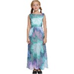 Leaves Glitter Background Winter Kids  Satin Sleeveless Maxi Dress