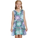 Leaves Glitter Background Winter Kids  Sleeveless Tiered Mini Dress