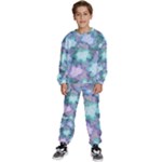 Leaves Glitter Background Winter Kids  Sweatshirt set