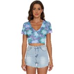 Leaves Glitter Background Winter V-Neck Crop Top