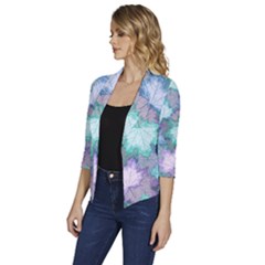 Women s Draped Front 3/4 Sleeve Shawl Collar Jacket 