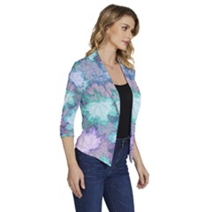 Women s Draped Front 3/4 Sleeve Shawl Collar Jacket 