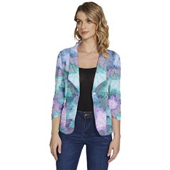 Women s One-Button 3/4 Sleeve Short Jacket 