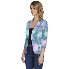 Women s One-Button 3/4 Sleeve Short Jacket 