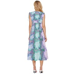 V-Neck Drawstring Shoulder Sleeveless Maxi Dress 