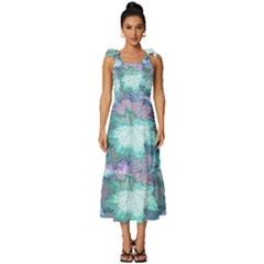 Tie-Strap Tiered Midi Chiffon Dress 