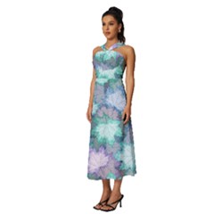 Sleeveless Cross Front Cocktail Midi Chiffon Dress 