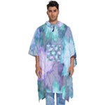 Leaves Glitter Background Winter Men s Hooded Rain Ponchos