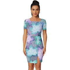 Fitted Knot Split End Bodycon Dress 