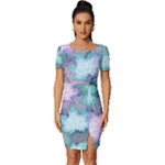Leaves Glitter Background Winter Fitted Knot Split End Bodycon Dress