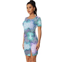 Fitted Knot Split End Bodycon Dress 