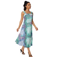 Square Neckline Tiered Midi Dress 