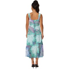 Square Neckline Tiered Midi Dress 