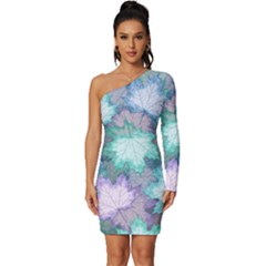 Long Sleeve One Shoulder Mini Dress 