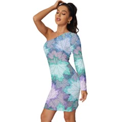 Long Sleeve One Shoulder Mini Dress 