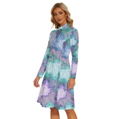 Long Sleeve Shirt Collar A-Line Dress 